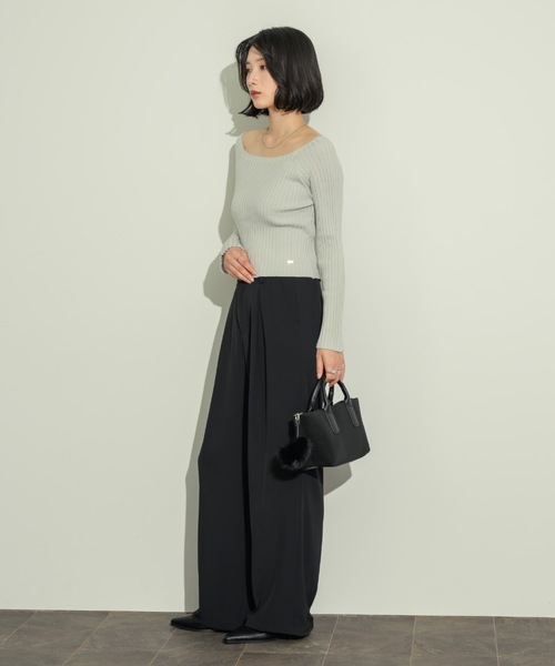 オープンボートネックリブニット(ニット/セーター)|NEUNA(ヌナ) オープンボートネックリブニット(ニット/セーター)|NEUNA(ヌナ)