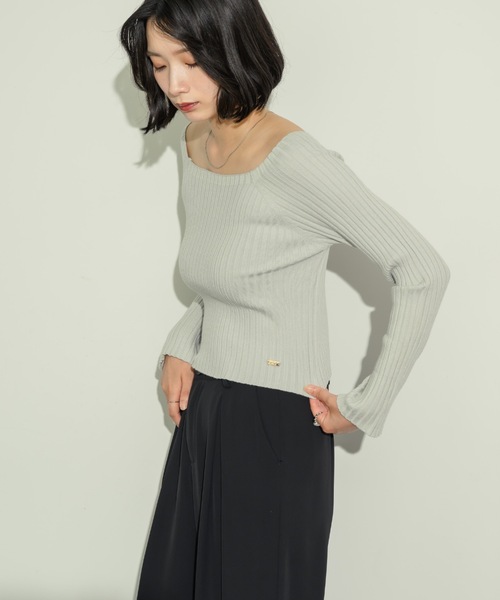 オープンボートネックリブニット(ニット/セーター)|NEUNA(ヌナ) オープンボートネックリブニット(ニット/セーター)|NEUNA(ヌナ)