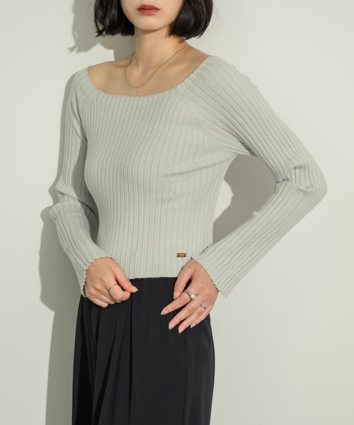 オープンボートネックリブニット(ニット/セーター)|NEUNA(ヌナ) オープンボートネックリブニット(ニット/セーター)|NEUNA(ヌナ)