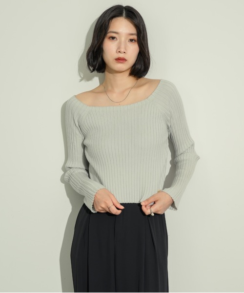 オープンボートネックリブニット(ニット/セーター)|NEUNA(ヌナ) オープンボートネックリブニット(ニット/セーター)|NEUNA(ヌナ)
