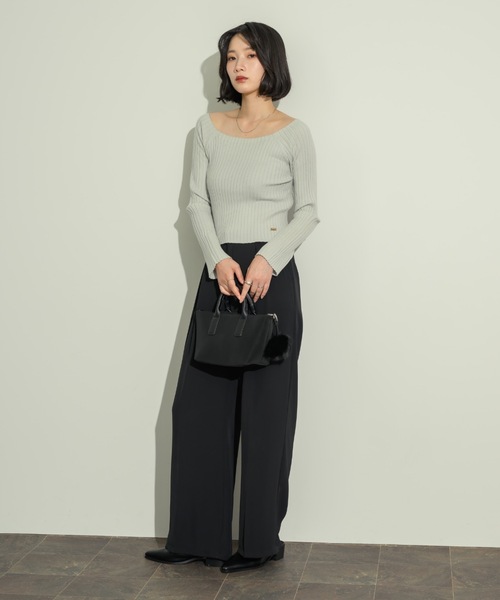 オープンボートネックリブニット(ニット/セーター)|NEUNA(ヌナ) オープンボートネックリブニット(ニット/セーター)|NEUNA(ヌナ)