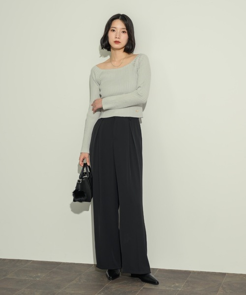 オープンボートネックリブニット(ニット/セーター)|NEUNA(ヌナ) オープンボートネックリブニット(ニット/セーター)|NEUNA(ヌナ)