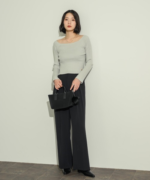 オープンボートネックリブニット(ニット/セーター)|NEUNA(ヌナ) オープンボートネックリブニット(ニット/セーター)|NEUNA(ヌナ)