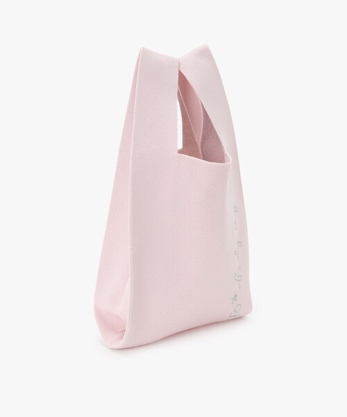 To b. by agnes b.（トゥービーバイアニエスベー）の「ニット ロゴ トートバッグ（トートバッグ・レディース・ピンク・FREE）」の5枚目の写真