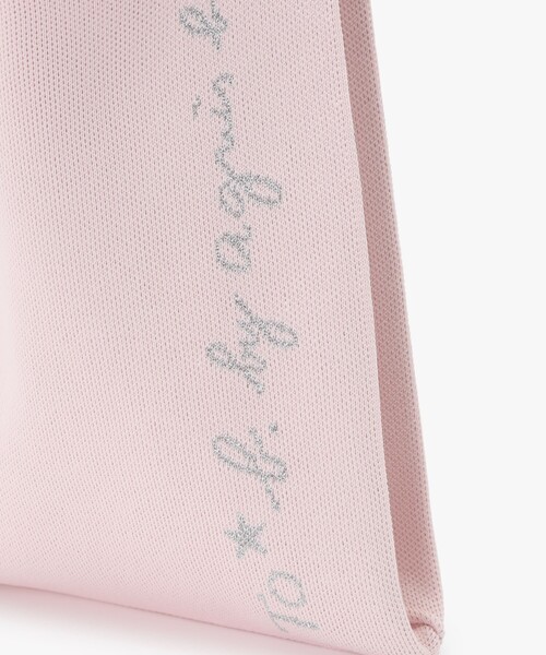 To b. by agnes b.（トゥービーバイアニエスベー）の「ニット ロゴ トートバッグ（トートバッグ・レディース・ピンク・FREE）」の4枚目の写真