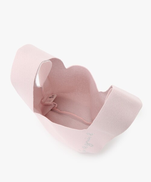 To b. by agnes b.（トゥービーバイアニエスベー）の「ニット ロゴ トートバッグ（トートバッグ・レディース・ピンク・FREE）」の3枚目の写真