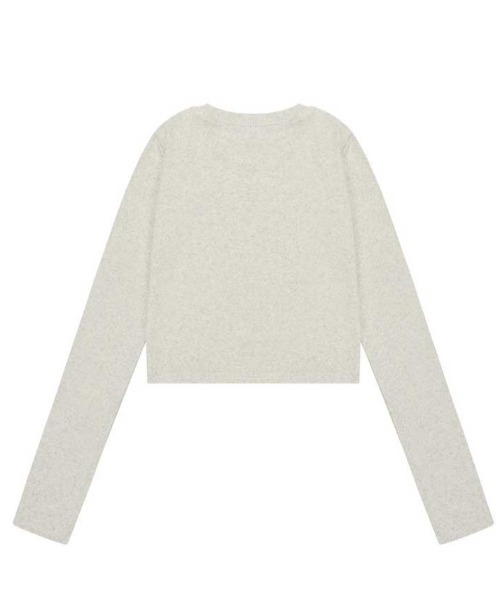 muahmuah(ムーアムーア)の「A'GEM/9 × .kom 『muah muah/ムーアムーア』 LOGO STITCH CROP LONG SLEEVE/ステッチクロップ長袖Tシャツ(Tシャツ/カットソー・レディース・ブラック/アイボリー/ホワイト・FREE)」の11枚目の写真