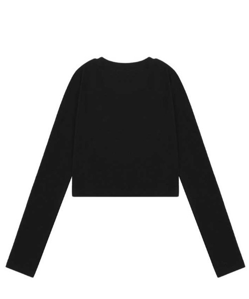 muahmuah(ムーアムーア)の「A'GEM/9 × .kom 『muah muah/ムーアムーア』 LOGO STITCH CROP LONG SLEEVE/ステッチクロップ長袖Tシャツ(Tシャツ/カットソー・レディース・ブラック/アイボリー/ホワイト・FREE)」の15枚目の写真