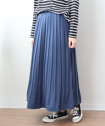 【LL~6L 大きいサイズ】【WEB/一部店舗限定】スェード調ロングプリーツスカート