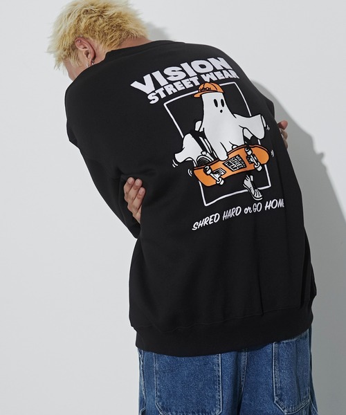 VISION STREET WEAR（ヴィジョンストリートウェア）の「∴WEGO/VISIONゴーストスケータープルオーバー（スウェット・メンズ・アッシュグレー/ブラック・MEDIUM/LARGE）」の9枚目の写真