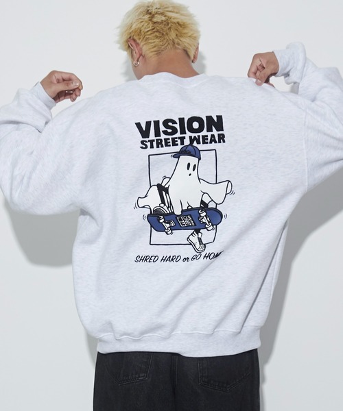 VISION STREET WEAR（ヴィジョンストリートウェア）の「∴WEGO/VISIONゴーストスケータープルオーバー（スウェット・メンズ・アッシュグレー/ブラック・MEDIUM/LARGE）」の22枚目の写真