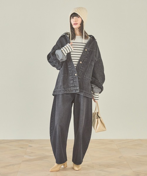 LAKOLE(ラコレ)の「ワイドシャフトブーツ / 140076(ブーツ・レディース・ブラック/ベージュ・MEDIUM/LARGE)」の7枚目の写真