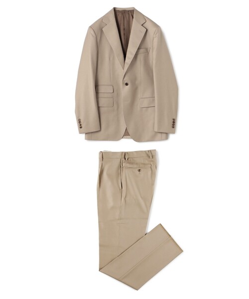 【新品タグ付】TOMORROWLAND スーツ/セットアップ/ベージュ/M セール】ウール シングルブレステッド2Bスーツ DORMEUIL AMADEUS365