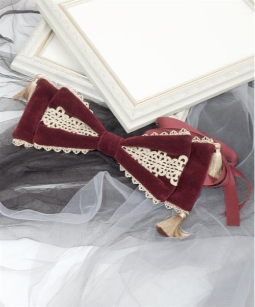 axes femme kawaii（アクシーズファムカワイイ）の「タッセル付リボンヘッドドレス（カチューシャ・レディース・ワイン/ブラック/ブルー・FREE）」の12枚目の写真