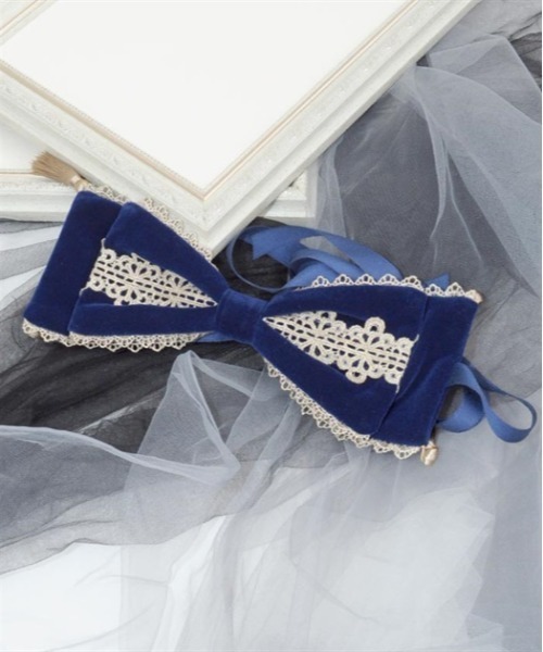 axes femme kawaii（アクシーズファムカワイイ）の「タッセル付リボンヘッドドレス（カチューシャ・レディース・ワイン/ブラック/ブルー・FREE）」の17枚目の写真