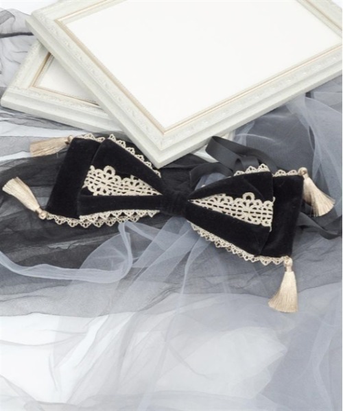 axes femme kawaii（アクシーズファムカワイイ）の「タッセル付リボンヘッドドレス（カチューシャ・レディース・ワイン/ブラック/ブルー・FREE）」の22枚目の写真