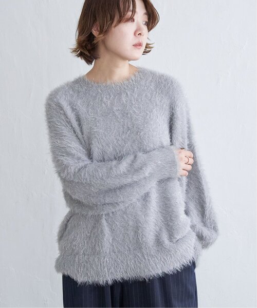 altureville グレー ニット ラメ ドライシャギープルオーバー クルー
