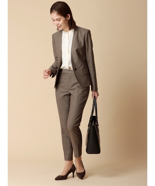 【セール】テーパードパンツ ウォッシャブル ストレッチ ライトミルドバスケット 織柄（スーツパンツ）｜SUIT SQUARE（スーツスクエア）