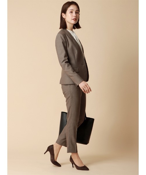 【セール】テーパードパンツ ウォッシャブル ストレッチ ライトミルドバスケット 織柄（スーツパンツ）｜SUIT SQUARE（スーツスクエア）