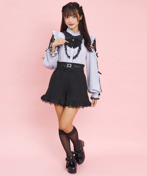 Secret Honey（シークレットハニー）の「ツィードショートパンツ（その他パンツ・レディース・ブラック/グレー・MEDIUM）」の5枚目の写真