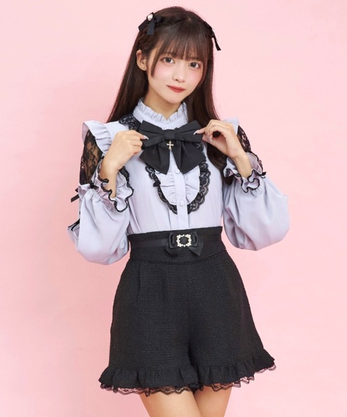 Secret Honey（シークレットハニー）の「ツィードショートパンツ（その他パンツ・レディース・ブラック/グレー・MEDIUM）」の6枚目の写真