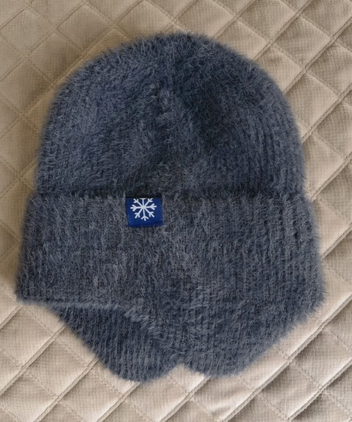 DAY CLOSET(デイ クローゼット)の「レディース イヤーマフ付きワンポイントニット帽 耳当て(ニットキャップ/ビーニー・レディース・ライラック/ピンク/ブラック/ネイビー/ダークグレー/オレンジ系その他/オフホワイト/ライトブラウン・ONE SIZE)」の17枚目の写真