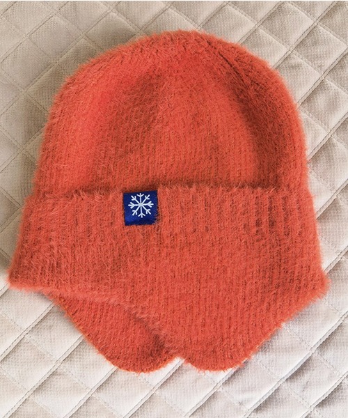 DAY CLOSET(デイ クローゼット)の「レディース イヤーマフ付きワンポイントニット帽 耳当て(ニットキャップ/ビーニー・レディース・ライラック/ピンク/ブラック/ネイビー/ダークグレー/オレンジ系その他/オフホワイト/ライトブラウン・ONE SIZE)」の20枚目の写真