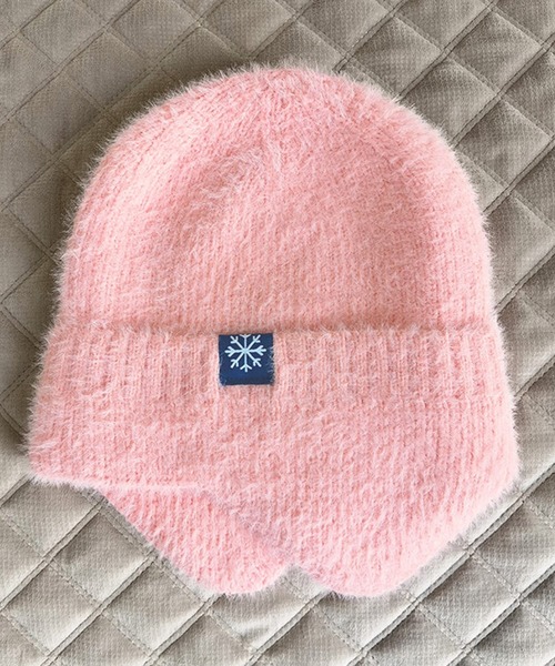 DAY CLOSET(デイ クローゼット)の「レディース イヤーマフ付きワンポイントニット帽 耳当て(ニットキャップ/ビーニー・レディース・ライラック/ピンク/ブラック/ネイビー/ダークグレー/オレンジ系その他/オフホワイト/ライトブラウン・ONE SIZE)」の12枚目の写真