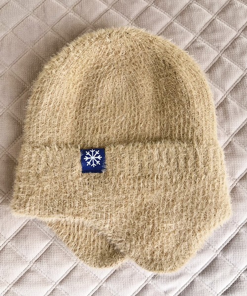 DAY CLOSET(デイ クローゼット)の「レディース イヤーマフ付きワンポイントニット帽 耳当て(ニットキャップ/ビーニー・レディース・ライラック/ピンク/ブラック/ネイビー/ダークグレー/オレンジ系その他/オフホワイト/ライトブラウン・ONE SIZE)」の18枚目の写真