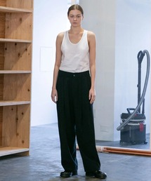 【my beautiful landlet】VISCOSE WOOL CASHMERE TUCK WIDE PANTS