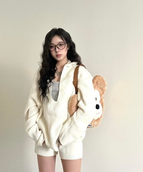 USED古着(ユーズドフルギ) LE17SEPTEMBRE モヘヤブレンド スキッパーニット レディース JPN：36 【中古】【ブランド古着バズストア】 セール】【LAMPOON】スキッパーニットセットアップ（セットアップ