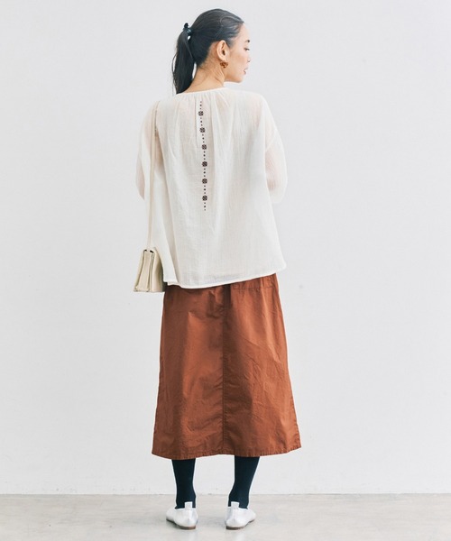 and myera(アンド マイラ)の「and myera 巻き風スカート(スカート・レディース・キャメル/ブラック・M/L/LL/S)」の12枚目の写真