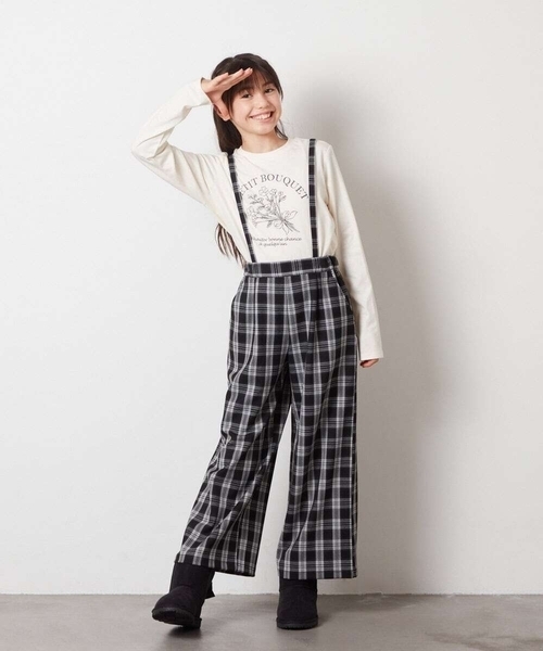 a.v.v（アーヴェヴェ）の「[160]サスペンダー付きワイドパンツ（その他パンツ・キッズ・ブラック/ホワイト/グレー/ダークインディゴブルー/ベージュ・160）」の18枚目の写真