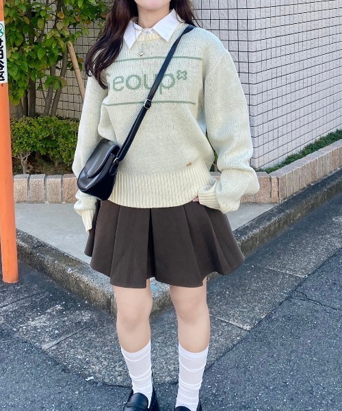 nemne store(ネンネストア)の「【Seoup】オリジナルロゴニット(ニット/セーター・レディース・アイボリー/ブルー/ブラウン・SMALL/MEDIUM)」の7枚目の写真
