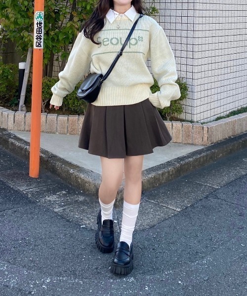 nemne store(ネンネストア)の「【Seoup】オリジナルロゴニット(ニット/セーター・レディース・アイボリー/ブルー/ブラウン・SMALL/MEDIUM)」の6枚目の写真