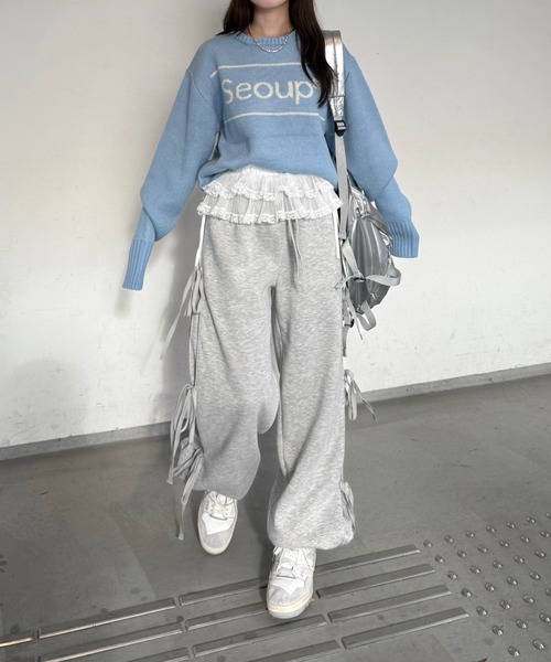 nemne store(ネンネストア)の「【Seoup】オリジナルロゴニット(ニット/セーター・レディース・アイボリー/ブルー/ブラウン・SMALL/MEDIUM)」の19枚目の写真