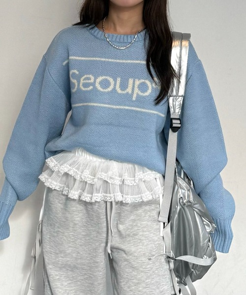 nemne store(ネンネストア)の「【Seoup】オリジナルロゴニット(ニット/セーター・レディース・アイボリー/ブルー/ブラウン・SMALL/MEDIUM)」の17枚目の写真
