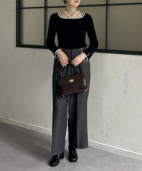 Thevon（ゼボン）の「ヴィンテージ風2WAYボストンバッグ（ショルダーバッグ・レディース・ブラック/レッド系その他/ダークブラウン・FREE）」の14枚目の写真