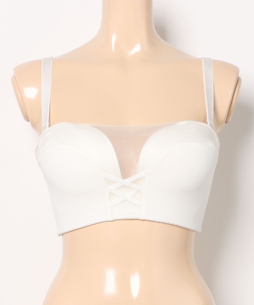 セール】シアー レースアップ 2WAY ストラップレス ブラジャー