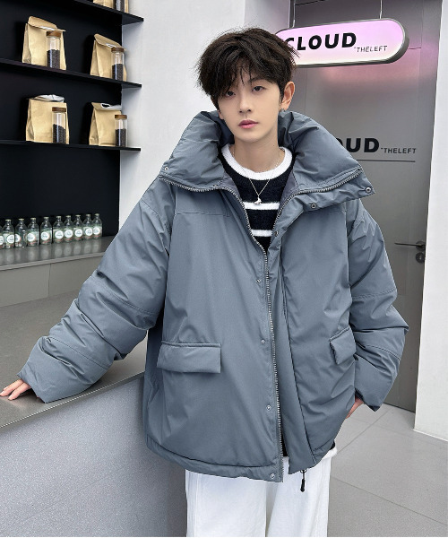 セール】【neos】ビッグシルエット タスラン ハイネック 中綿 ハーフ