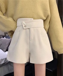 金ボタン コーデュロイ ショートパンツ