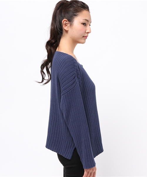 Kastane（カスタネ）の「ワイドリブプルオーバー（ニット/セーター・レディース・アイボリー/カーキ/グレー・FREE）」の6枚目の写真