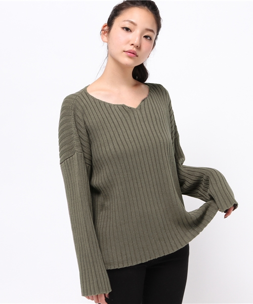 Kastane（カスタネ）の「ワイドリブプルオーバー（ニット/セーター・レディース・アイボリー/カーキ/グレー・FREE）」の13枚目の写真