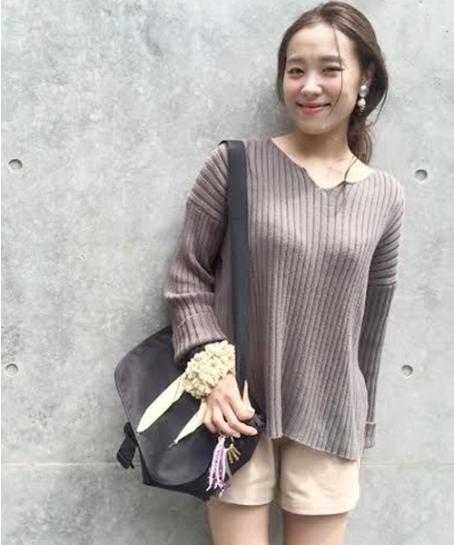 Kastane（カスタネ）の「ワイドリブプルオーバー（ニット/セーター・レディース・アイボリー/カーキ/グレー・FREE）」の18枚目の写真