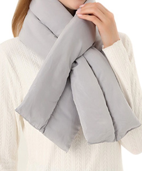 Futier land（フューティアランド）の「クロス中綿マフラー（マフラー・レディース・アイボリー/グレー・FREE）」の5枚目の写真