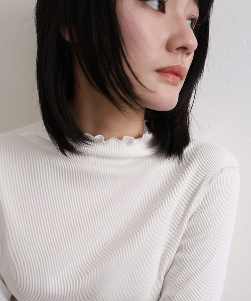 ElegChic（エレグシック）の「ハイネックメロウニット（ニット/セーター・レディース・ベージュ/オフホワイト/ブラック・S/M/XL/XXL/4L）」の12枚目の写真