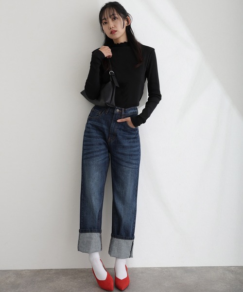 ElegChic（エレグシック）の「ハイネックメロウニット（ニット/セーター・レディース・ベージュ/オフホワイト/ブラック・S/M/XL/XXL/4L）」の20枚目の写真