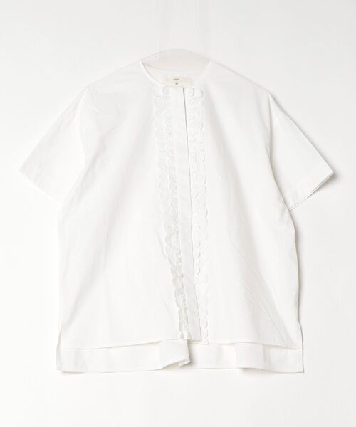 yori フリル付きホワイトシャツ 半袖 yori フリル付きホワイトシャツ 半袖 yori 半袖ブラウス