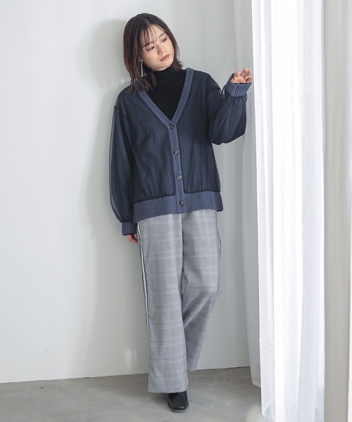 n'OrLABEL（ノアールレーベル）の「『ボリュームチュールニットカーディガン』（カーディガン/ボレロ・レディース・ネイビー/グレー/ブラック・FREE）」の5枚目の写真