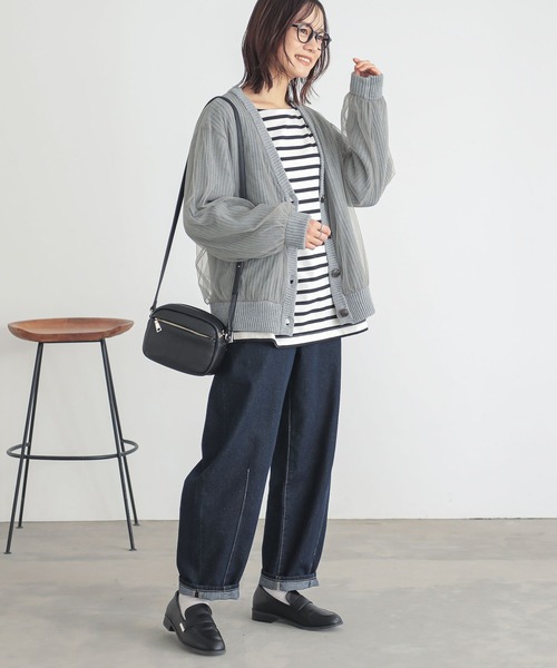 n'OrLABEL（ノアールレーベル）の「『ボリュームチュールニットカーディガン』（カーディガン/ボレロ・レディース・ネイビー/グレー/ブラック・FREE）」の8枚目の写真